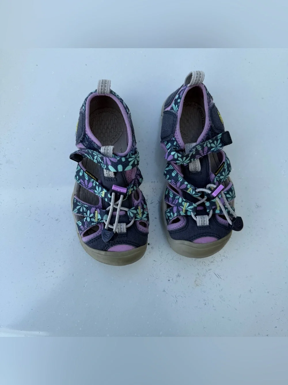 KEEN Kids Purple Floral Sandals - Closed-Toe Outdoor Shoes Size 11C